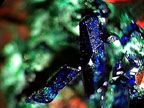 A photo of the mineral azurite